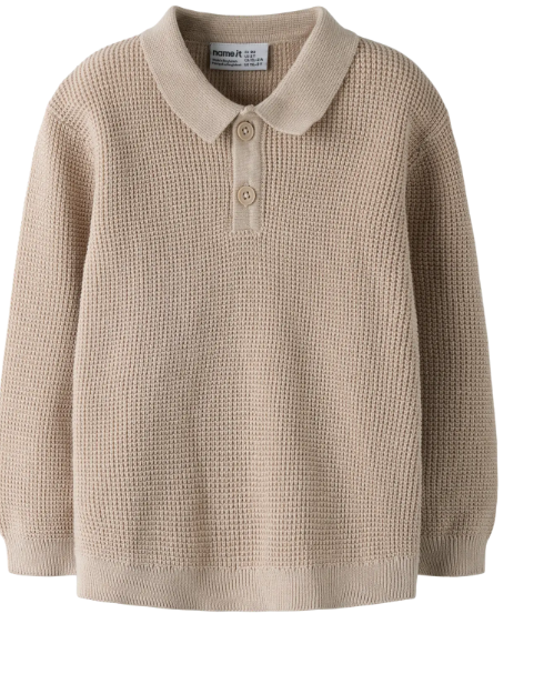 NMMFIKAL LS LOOSE KNIT POLO