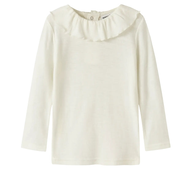 NMFWANG Wool Rib LS Top w/collar